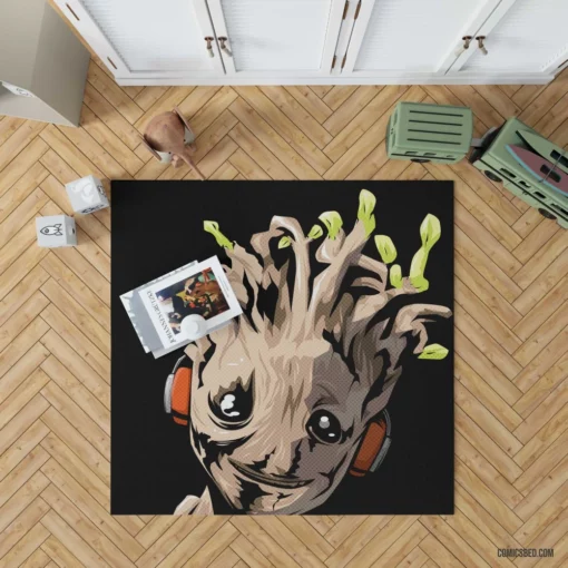 Groot Guardian of Galaxy Comic Rug