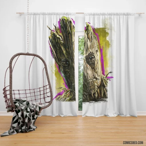 Groot Guardians Of The Galaxy Comic Curtain