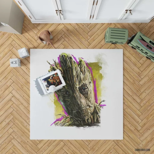 Groot Guardians Of The Galaxy Comic Rug