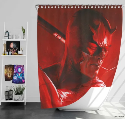 Guardian Devil Unleashed Marvel Daredevil Comic Shower Curtain