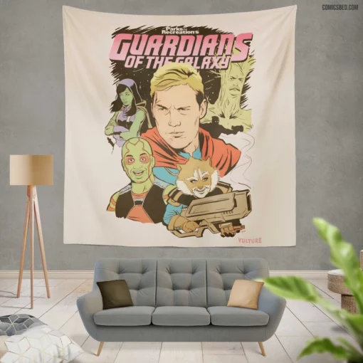 Guardians Of The Galaxy Cosmic Team Comic Wall Tapestry