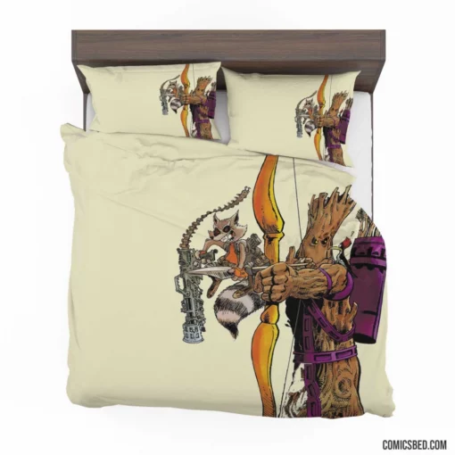 Guardians Of The Galaxy Groot Rocket Raccoon Comic Bedding Set 1