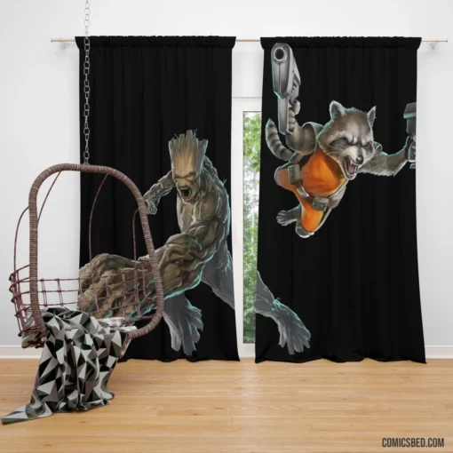 Guardians Of The Galaxy Marvel Team Comic Curtain