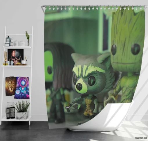 Guardians Of The Galaxy Space Heroes Comic Shower Curtain