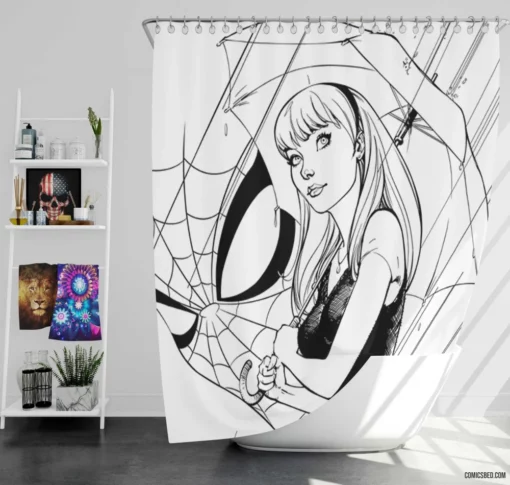 Gwen Stacy Amazing Heroine Comic Shower Curtain