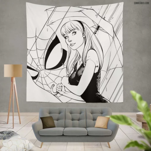 Gwen Stacy Amazing Heroine Comic Wall Tapestry