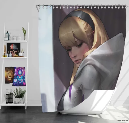 Gwen Stacy Blonde Spider-Gwen Tale Comic Shower Curtain