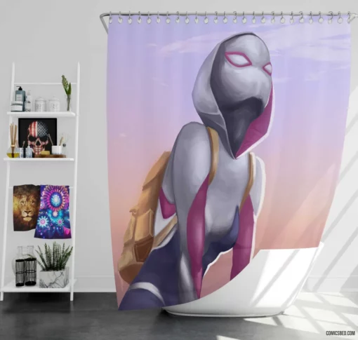 Gwen Stacy Chronicles Marvel Iconic Character Comic Shower Curtain