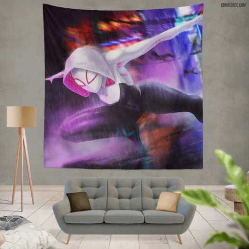 Gwen Stacy Chronicles Marvel Iconic Heroine Comic Wall Tapestry