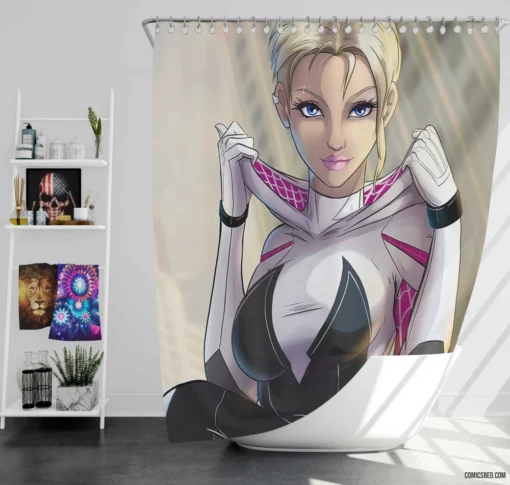 Gwen Stacy DC Marvelous Icon Comic Shower Curtain