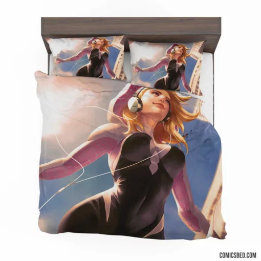 Gwen Stacy Girl with Headphones Marvel Icon Comic Bedding Set 1