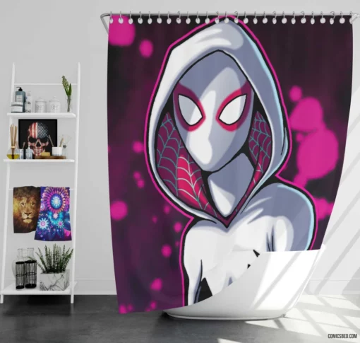 Gwen Stacy Hood Marvel Icon Comic Shower Curtain