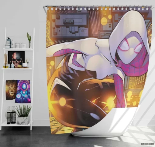 Gwen Stacy Legacy Marvel Iconic Heroine Comic Shower Curtain