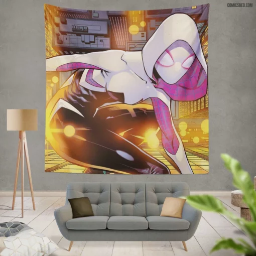 Gwen Stacy Legacy Marvel Iconic Heroine Comic Wall Tapestry