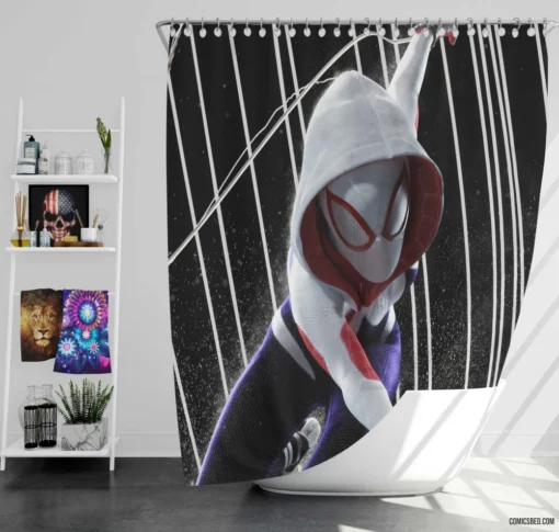 Gwen Stacy Marvel Iconic Heroine Comic Shower Curtain