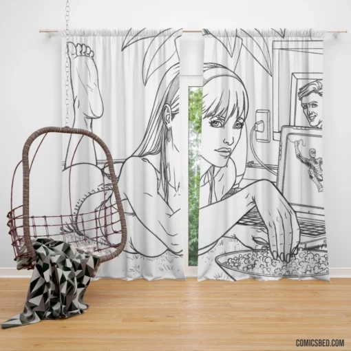 Gwen Stacy Spider-Man Love Comic Curtain