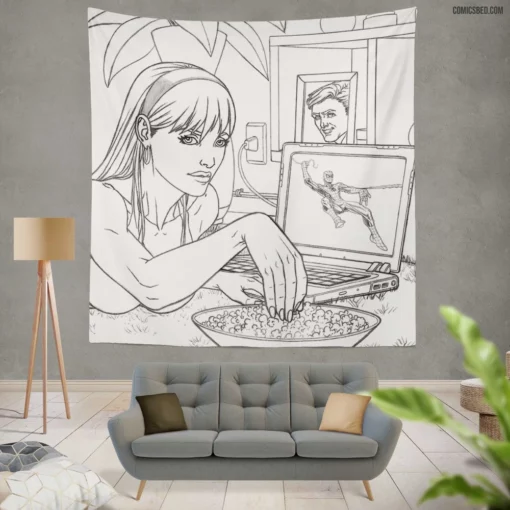 Gwen Stacy Spider-Man Love Comic Wall Tapestry