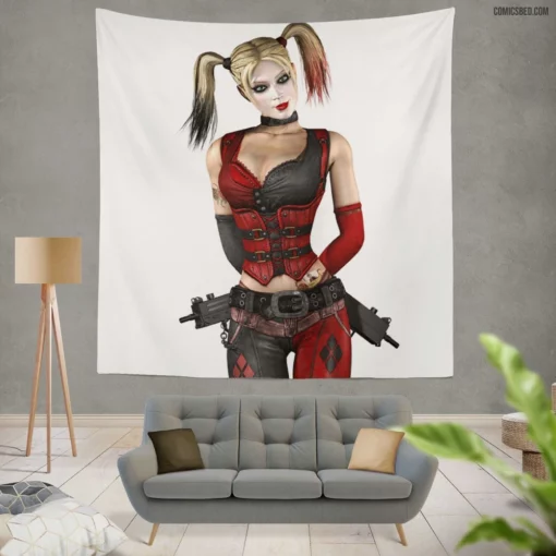 Harley Quinn Anarchy Queen Comic Wall Tapestry