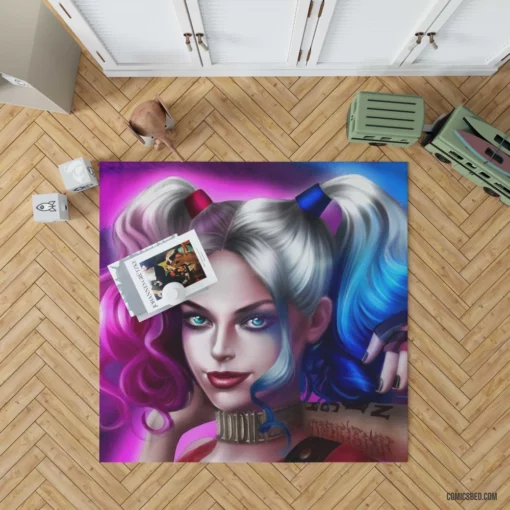 Harley Quinn Baseball Bat DC Jester Comic Rug