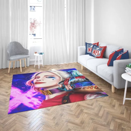 Harley Quinn Baseball Bat DC Joker Comic Rug 2