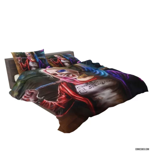 Harley Quinn Baseball Bat Jester Comic Bedding Set 2