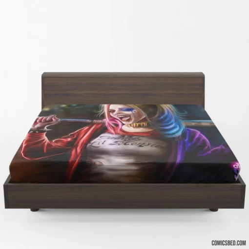 Harley Quinn Baseball Bat Jester Comic Fitted Sheet