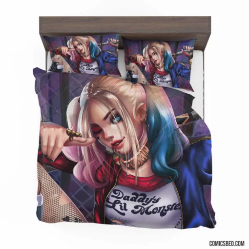 Harley Quinn Blonde DC Jokerette Comic Bedding Set 1