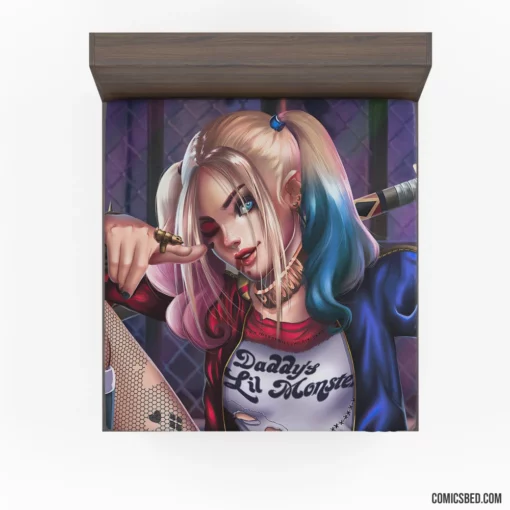 Harley Quinn Blonde DC Jokerette Comic Fitted Sheet 1