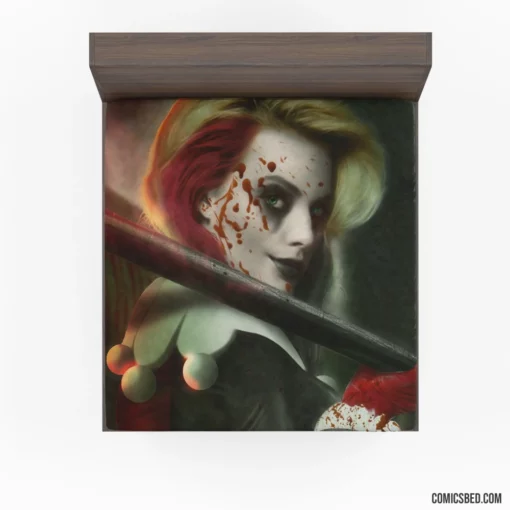 Harley Quinn Blonde DC Mischievous Jester Comic Fitted Sheet 1