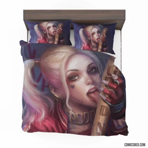 Harley Quinn Blonde DC Misfit Comic Bedding Set 1