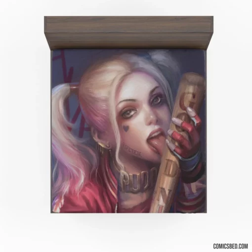 Harley Quinn Blonde DC Misfit Comic Fitted Sheet 1