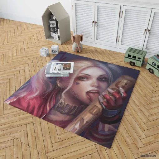 Harley Quinn Blonde DC Misfit Comic Rug 1