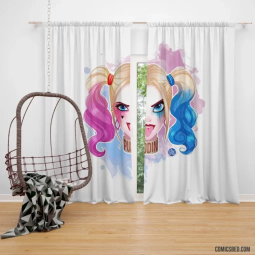 Harley Quinn Blonde DC Temptress Comic Curtain