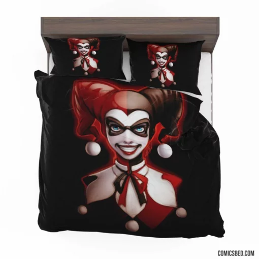 Harley Quinn Blue Eyes DC Mischievous Jester Comic Bedding Set 1