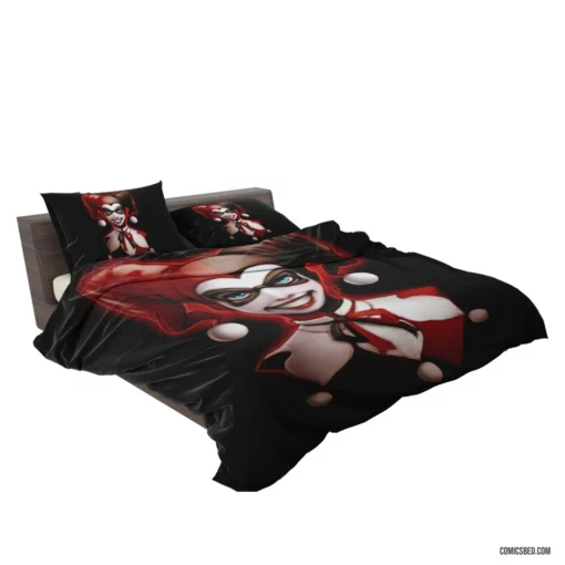 Harley Quinn Blue Eyes DC Mischievous Jester Comic Bedding Set 2