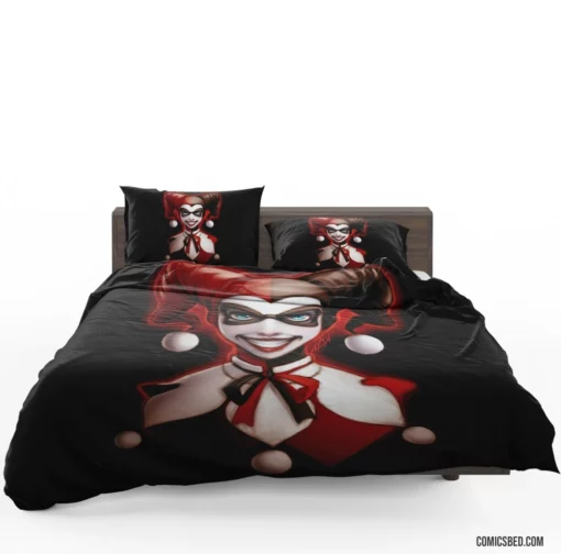 Harley Quinn Blue Eyes DC Mischievous Jester Comic Bedding Set