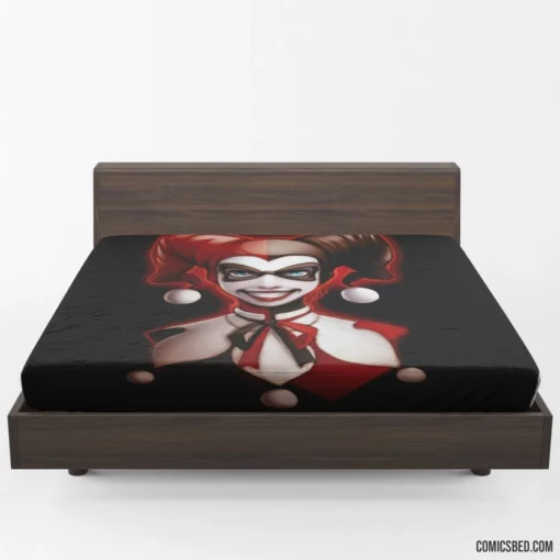 Harley Quinn Blue Eyes DC Mischievous Jester Comic Fitted Sheet