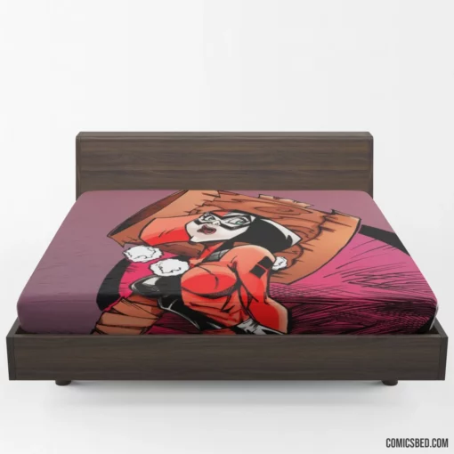 Harley Quinn Chaos and Laughter Comic Fitted Sheet