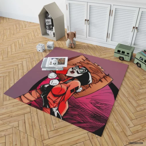 Harley Quinn Chaos and Laughter Comic Rug 1