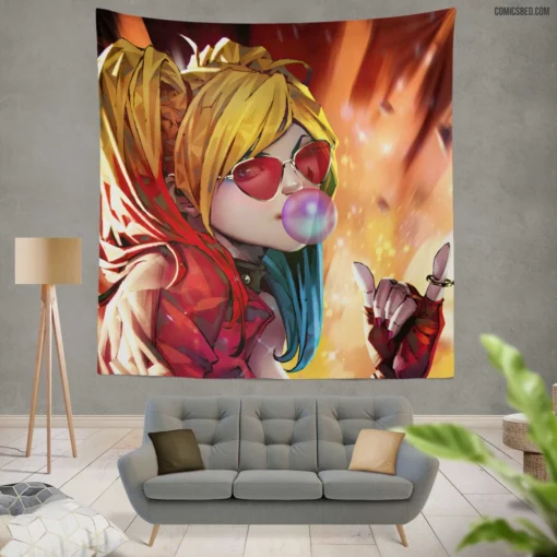 Harley Quinn Chronicles DC Playful Rebel Comic Wall Tapestry