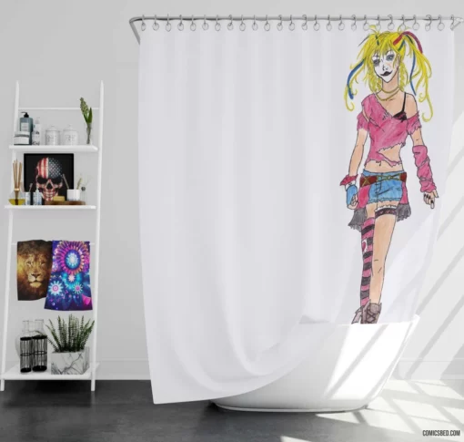 Harley Quinn Clown Chaos Comic Shower Curtain