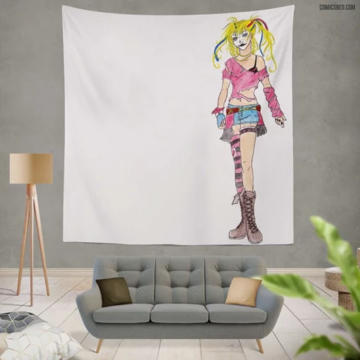 Harley Quinn Clown Chaos Comic Wall Tapestry