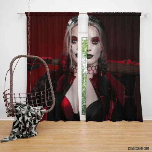 Harley Quinn DC Baseball Bat Babe Comic Curtain