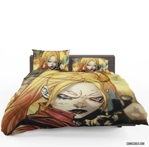 Harley Quinn DC Blonde Mischief Comic Bedding Set