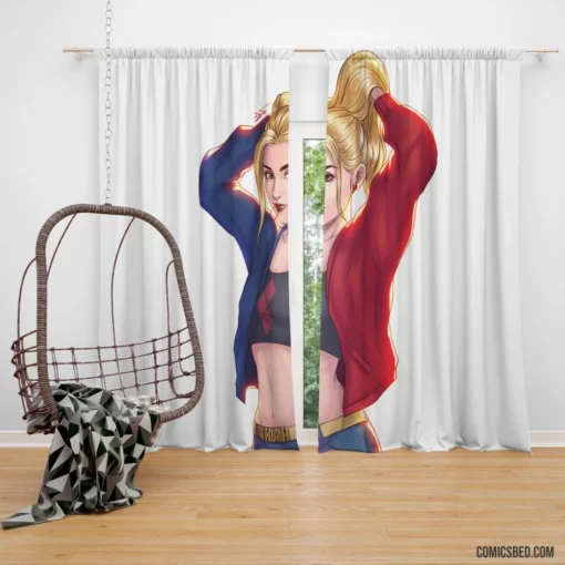 Harley Quinn DC Colorful Character Comic Curtain