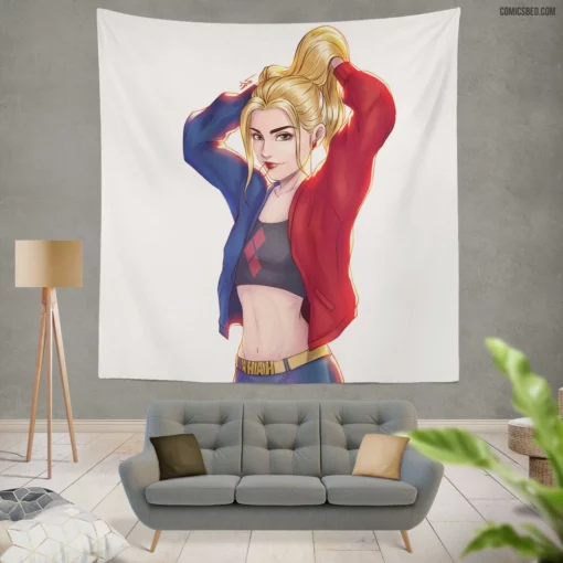 Harley Quinn DC Colorful Character Comic Wall Tapestry