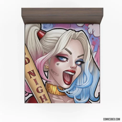 Harley Quinn DC Colorful Villain Comic Fitted Sheet 1