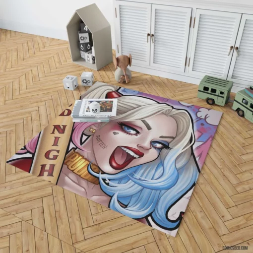 Harley Quinn DC Colorful Villain Comic Rug 1