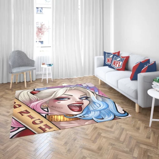 Harley Quinn DC Colorful Villain Comic Rug 2