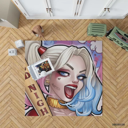 Harley Quinn DC Colorful Villain Comic Rug